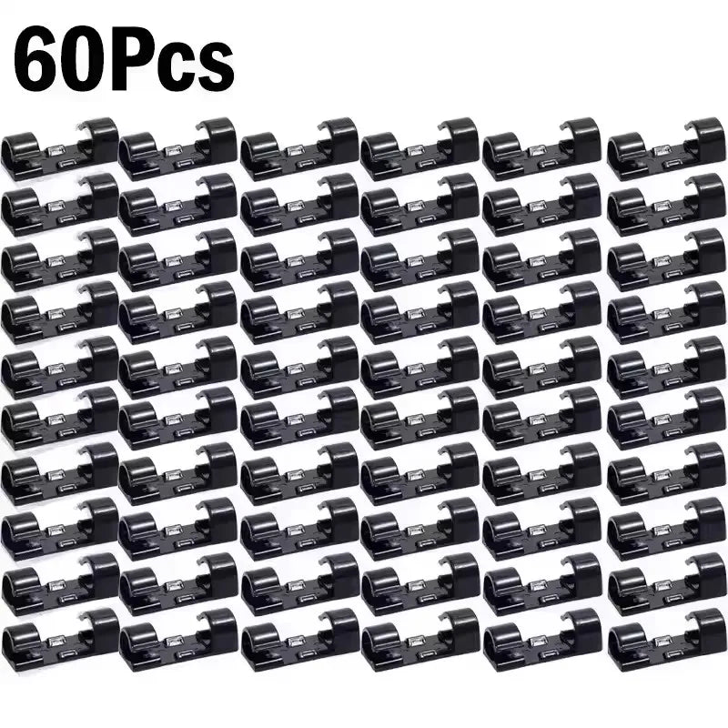 Cable Clips Organizer Drop Wire Holder Cord Management Self-Adhesive Cable Manager Fixed Clamp Wire Winder For Home Office Car