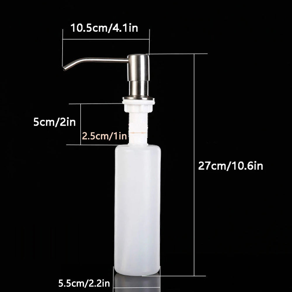 Dispenser Soap Bathroom Accessories 300cc Soap Shampoo Dispenser Kitchen Dishwashing Liquid Soap Pump Dispenser Stainless Steel