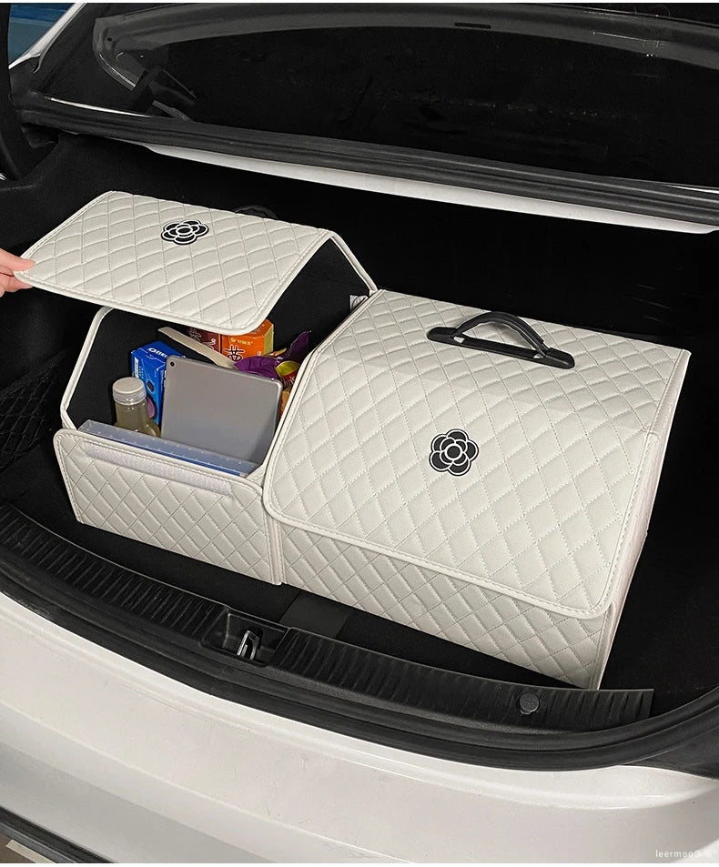 Car Trunk Organizer Durable Foldable Storage Box with Easy-Clean Compartments Versatile Interior Accessories for Car Organizati
