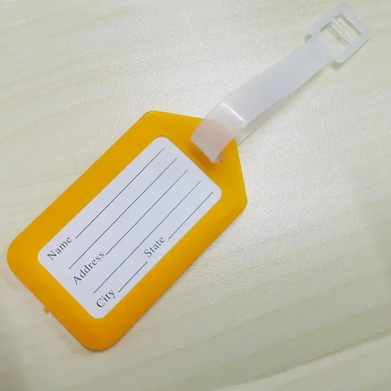Plastic Luggage Tags, Suitcase Label, Travel Accessories, Luggage Bag Tag, Name Address ID Label, Baggage Holder, 5Pcs