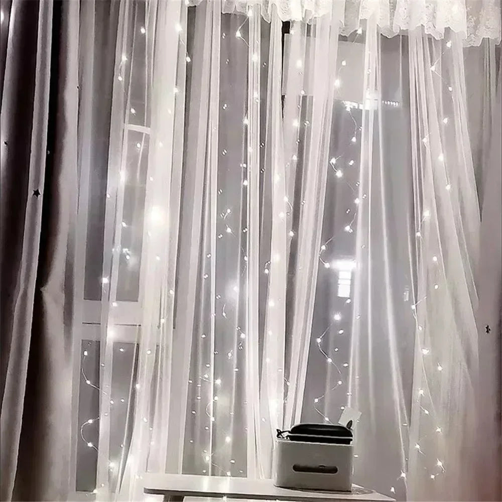 USB String Lights Holiday Wedding Light Garland Lights for Bedroom Remote Control Curtain LED Christmas Decor 100/200/300/600LED