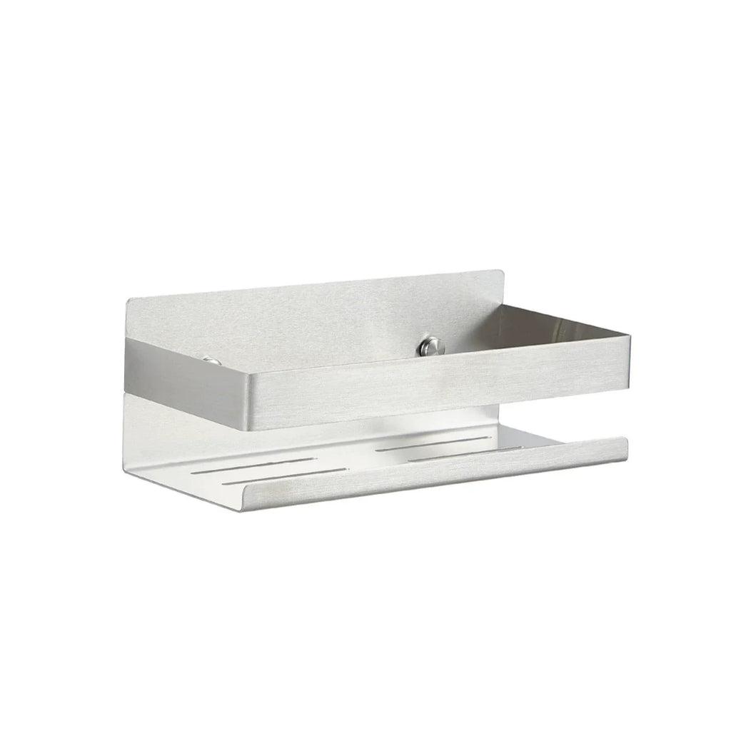 Stainless Steel Shower Shelf Without Drilling Wall Mounted Shower Caddy Basket with Hooks for Bathroom Kitchen Shelf Organizer