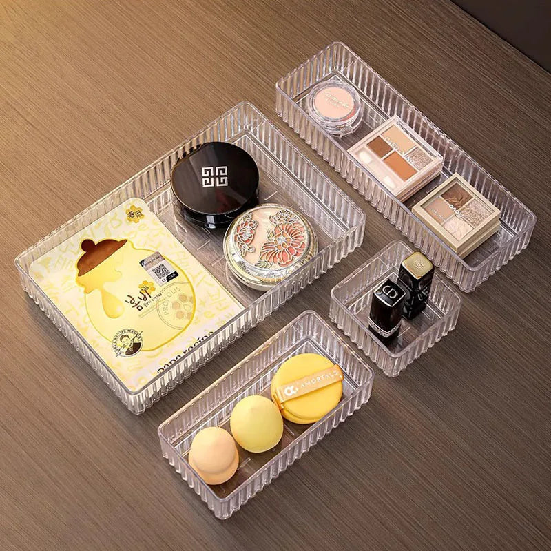 Desk Drawer Organizers Set Plastic Transparent Storage Box Bathroom Storage Makeup Organizer Boxes Clear Storage Box Acrylic Box