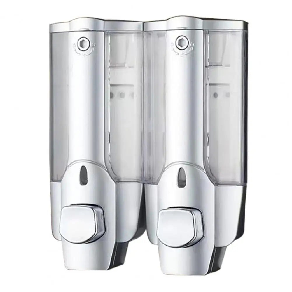 350ml Soap Dispenser 1/2 Chamber Wall-Mounted Manual Shower Dispenser With Large Capacity Shampoo Conditioner Bathroom Accessory