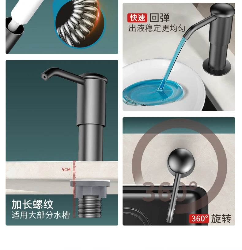 Soap Dispenser for Kitchen Sink, Kitchen Sink Soap Dispenser,Detergent Pumps Extension Tube kit, Under Sink Soap Dispenser Pump