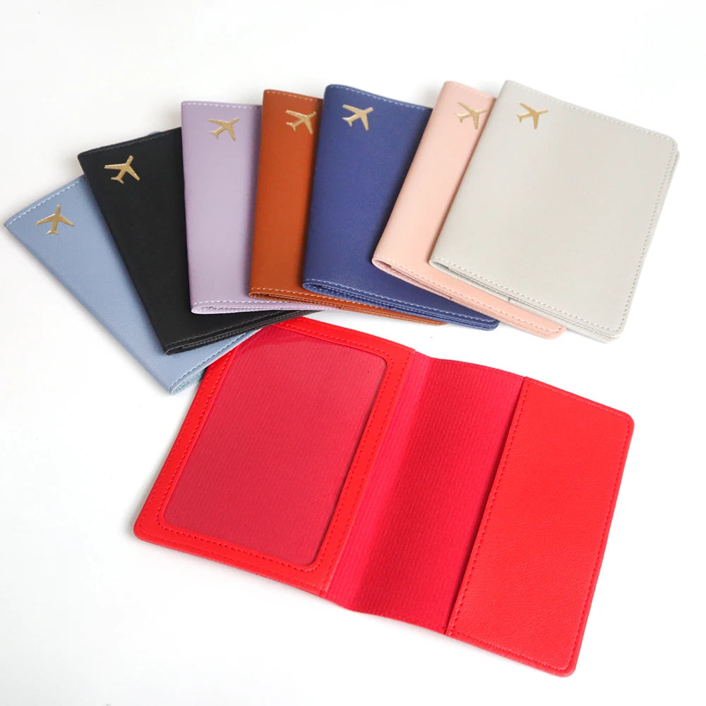 Custom Initial Travel Passport Holder and Luggage Tag Fashion Logo Gold Airplane Women Suitcase Name Label Men Passport Holder