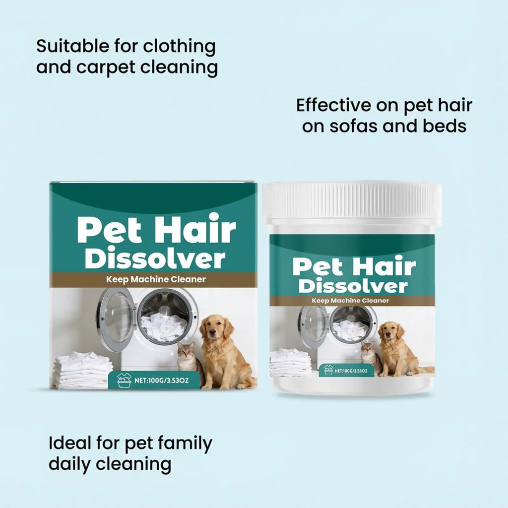 Pet Hair Dissolver Laundry Cleaner 100g Washing Machine Hair Remover Detergent Additive for Clothes Carpet Bedding Fabric Towel