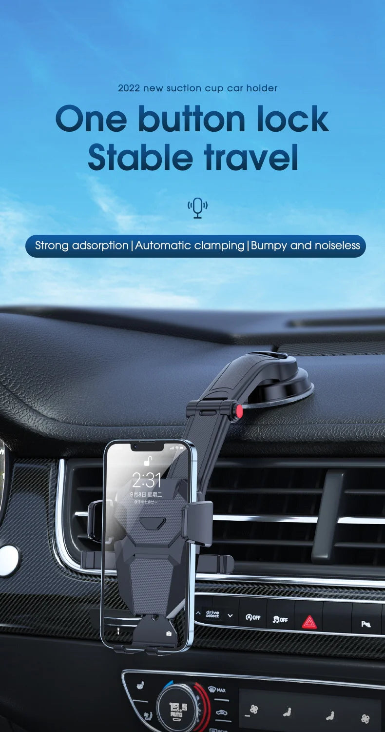 Car Phone Holder Universal  Stand Suction Cup Mount Foldable Adjustable for Cell Phone Mobile Support