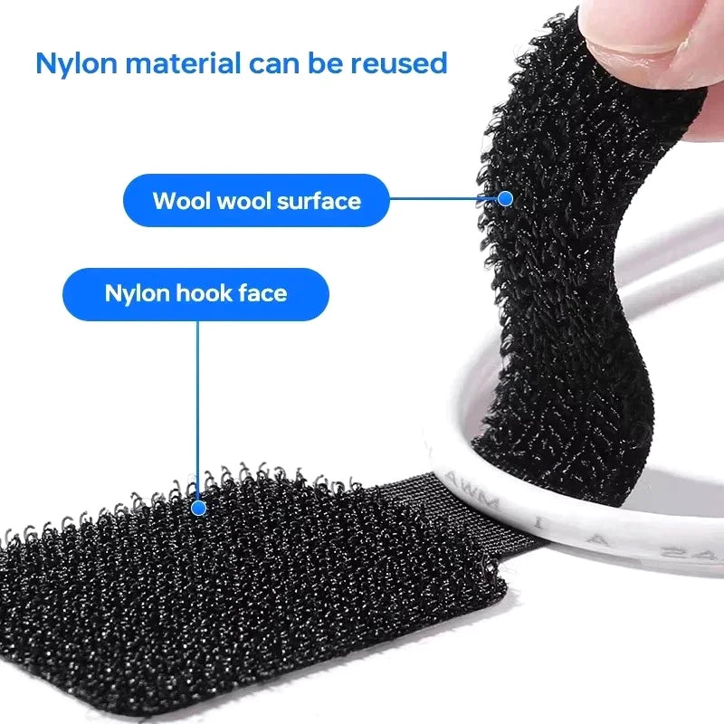 10pcs Reusable Cable Organizer Desk Wire Cable Tie Organizer Self Adhesive Cord Rope Holders Cord Protection Straps