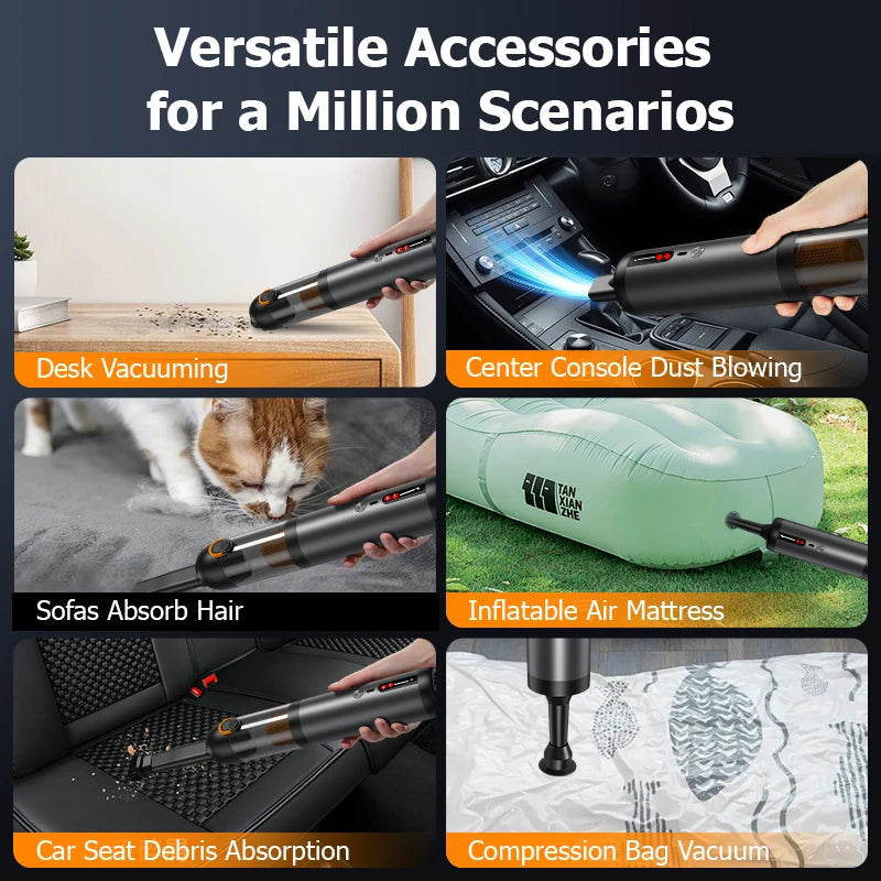 Mini portable multi-functional wireless handheld vacuum cleaner with strong suction and versatile applications