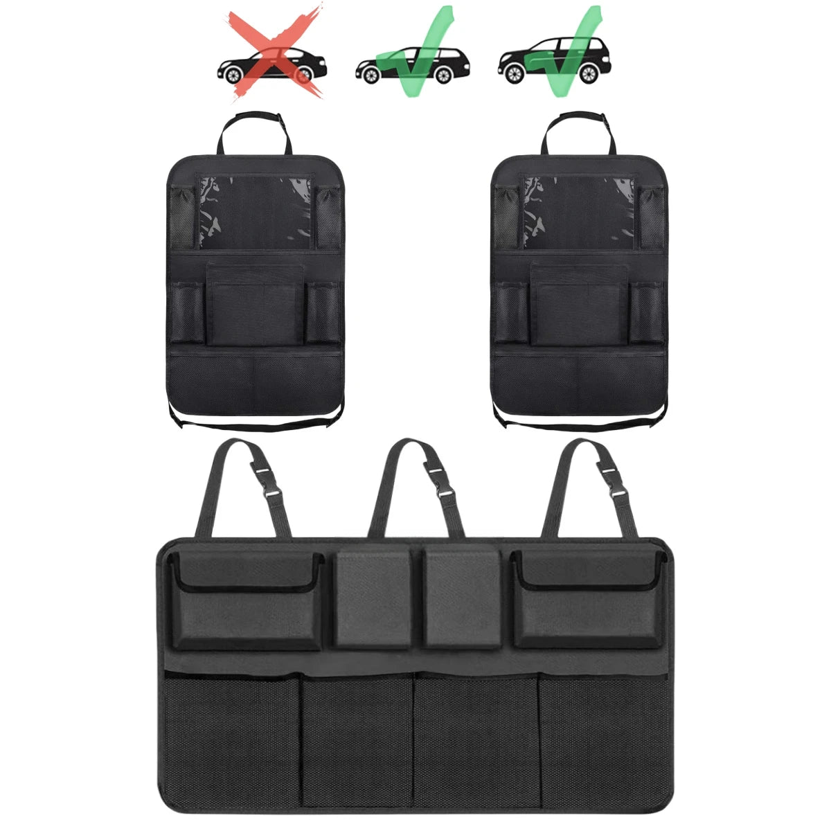 Car Organizer Backseat Hanging Organizer Kit With Large Storage Bag Super Capacity Trunk Organizer For SUV Truck Van Save space