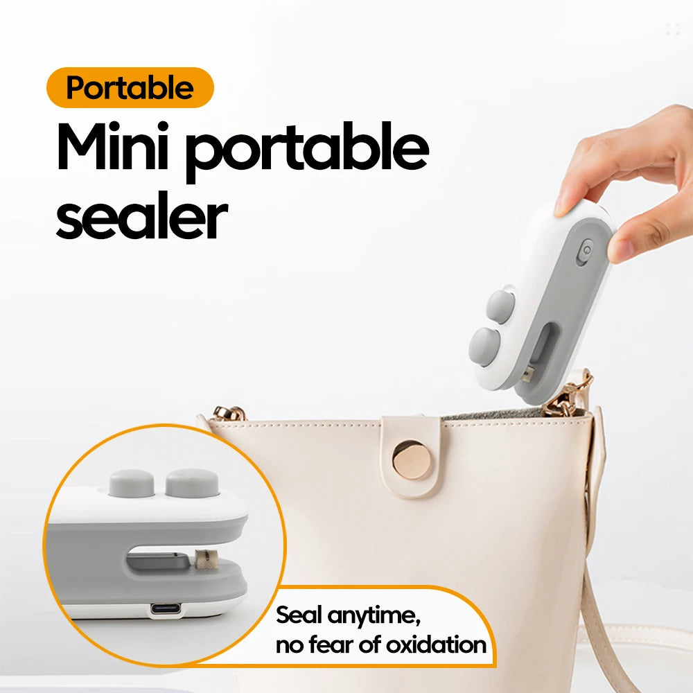 Mini Portable Bag Sealer Electric Mini Heat Bag Sealing Plastic Food Sealer Clip Bag Handheld Sealer Food Packaging Heat Sealer