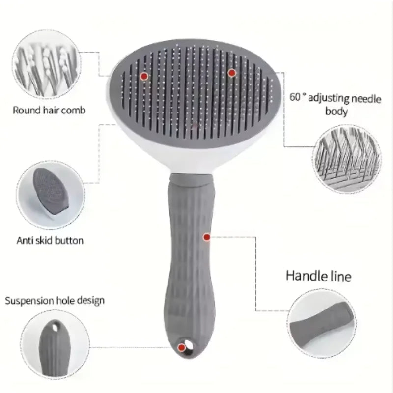 Pet Hair Remover Comb One Click Self Cleaning Brush for Dogs Cats Grooming Tool Effectively Remove Loose Floating Fur Shedding