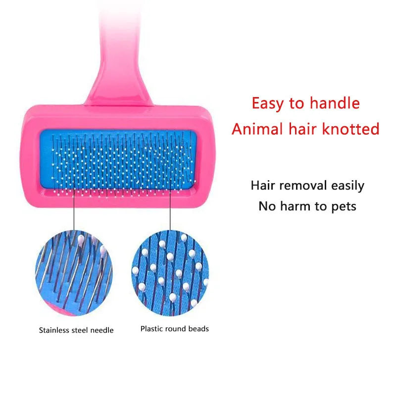 All-in One Pet Grooming Tool -Soft Bristle & Needle Combination Brush, Ideal for Rabbit,Dutch Pig, Guinea Pig  Small Animal Care