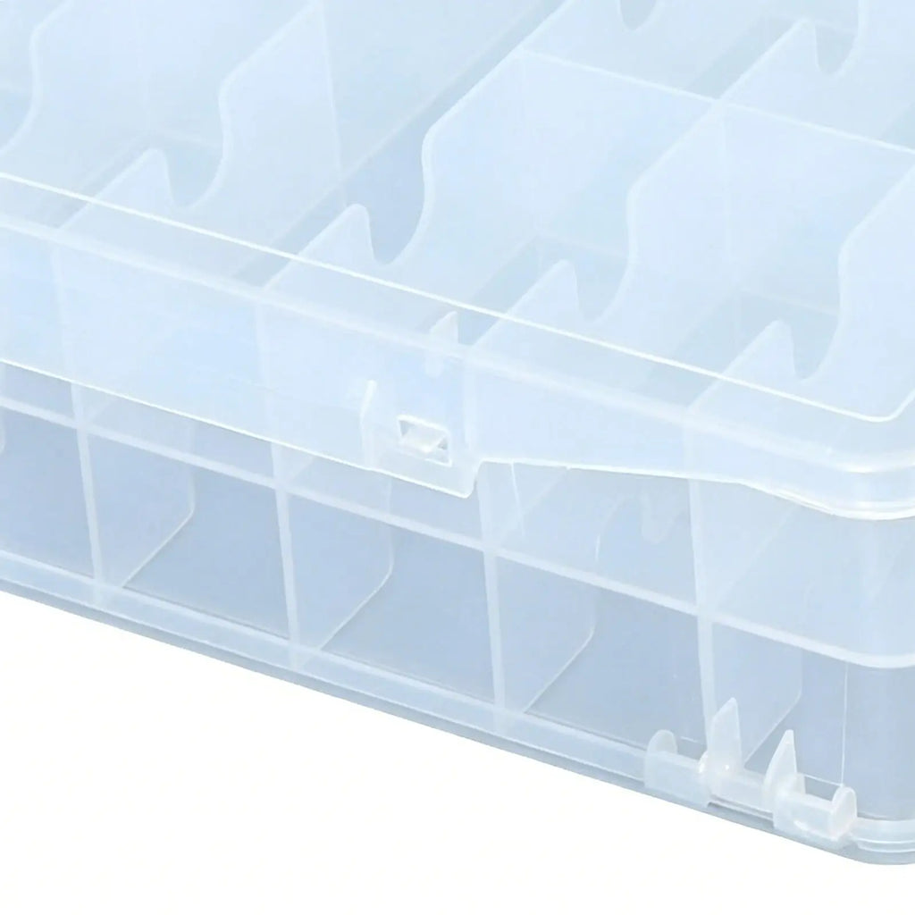 Clear Storage Boxes Double Sided Organizer Case Box With Handle 46 Compartments Clear Box With Lid For Home Office Bedroom