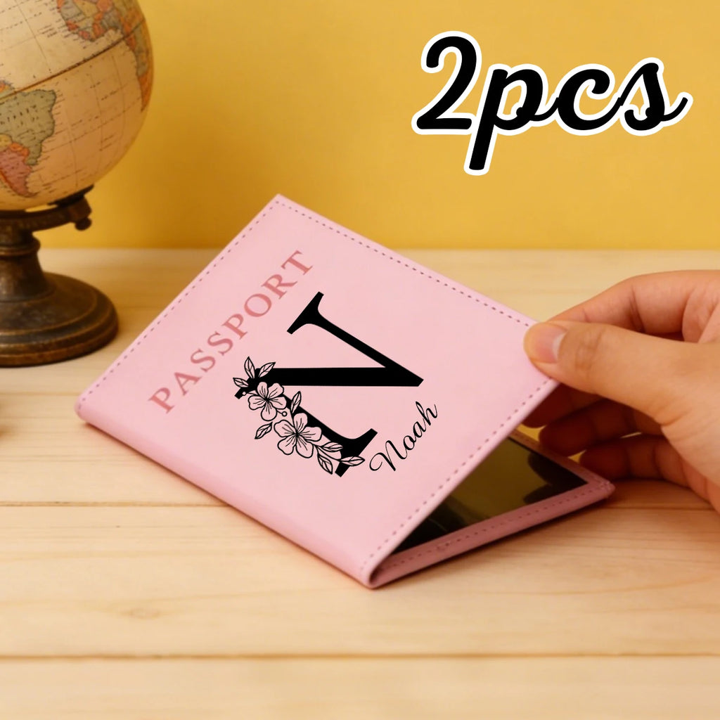 Custom Name Passport Holder For Travel,Personalized Letter Leather Passport Holder,Customized Passport Holder For Travel Women,