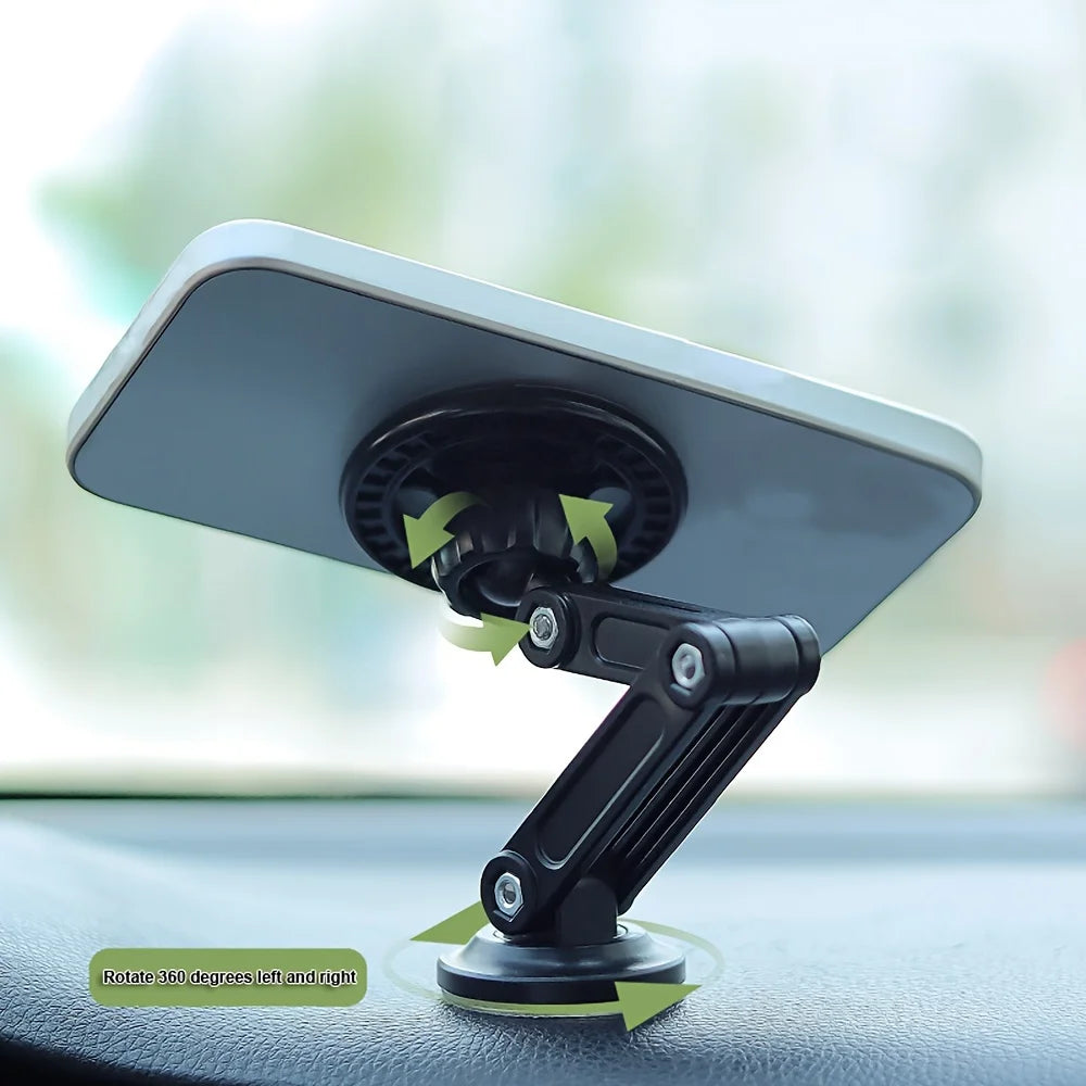 1 Universal Car Phone Holder, Magnetic Wall Mount, Rotating Design, Waterproof PC Material, Compatible with All Smartphones.