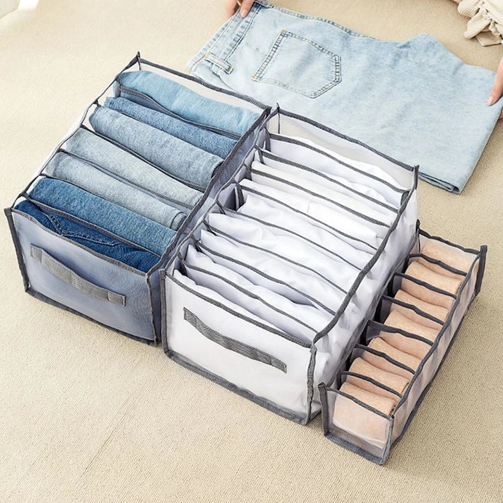 Drawers Organizer for Underwear Bra Socks Pants Jeans Storage Box Wardrobe Clothes Organizer Cabinet T-Shirt Organizers storage