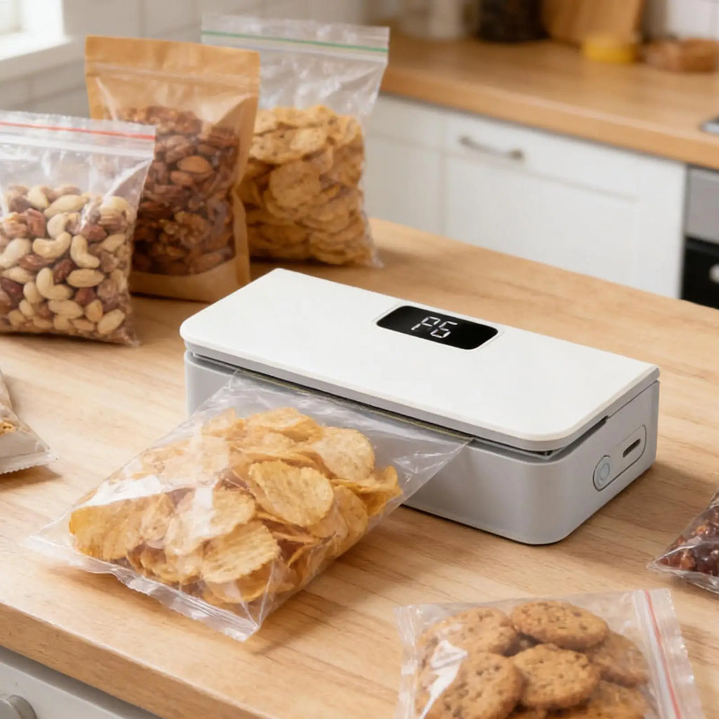 Bag Sealer Mini Plastic Bags Sealer 6-Mode Rechargeable Packaging thermal Sealing Machine Portable Home Food Storage Bag Sealer