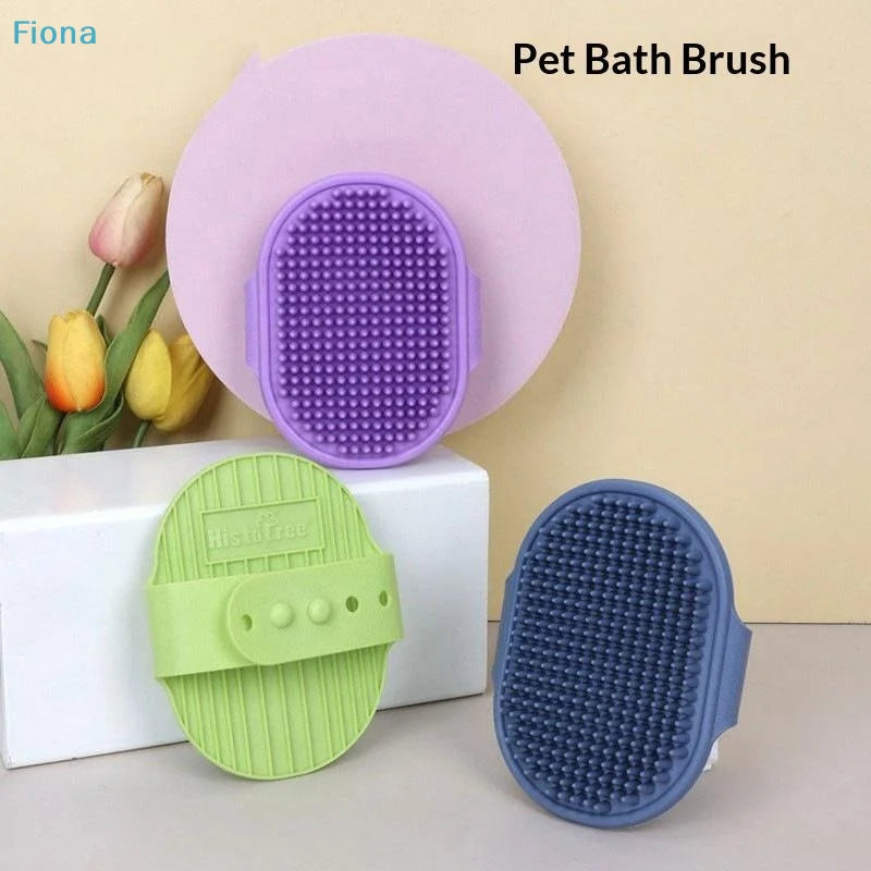 ✔Pet Bath Brush Dog Cat Grooming Brush Soft Silicone Massage Glove With Adjustable Strap Hair Remover Brush Pet Bathing Tools