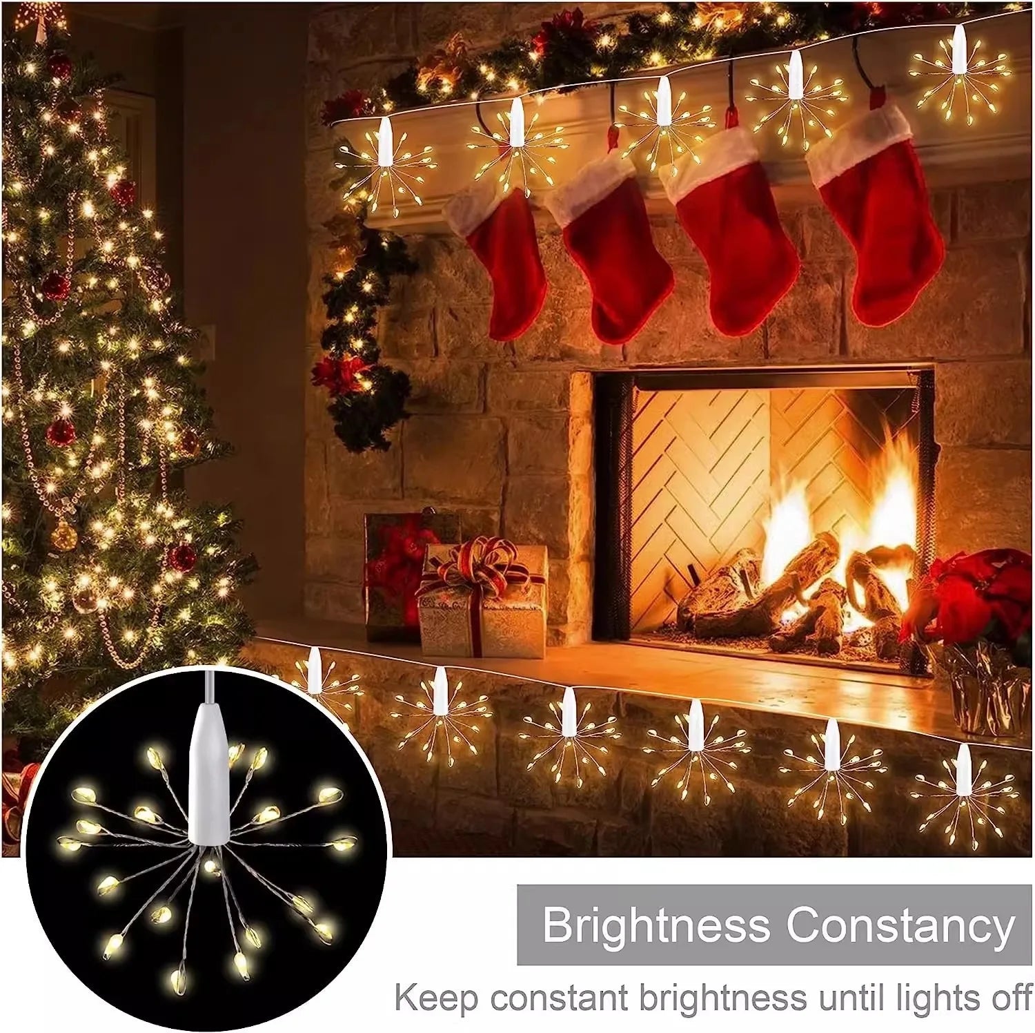 USB LED String Lights Outdoor Firework Fairy Lights 8 Modes Lighting Copper Wire LED Light for Camping Christmas Tree Decor Lamp