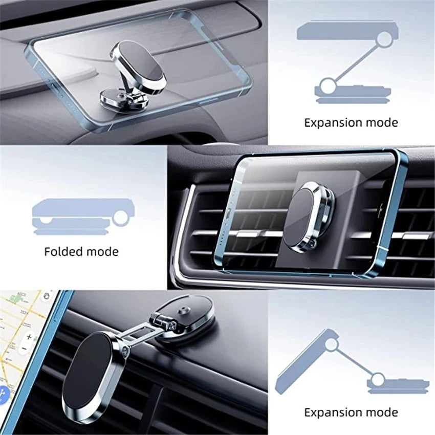 Magnetic Car Phone Holder 360° Rotate Magnet Smartphone Stand Support GPS Foldable Phone Bracket in Car Holder for IPhone Huawei