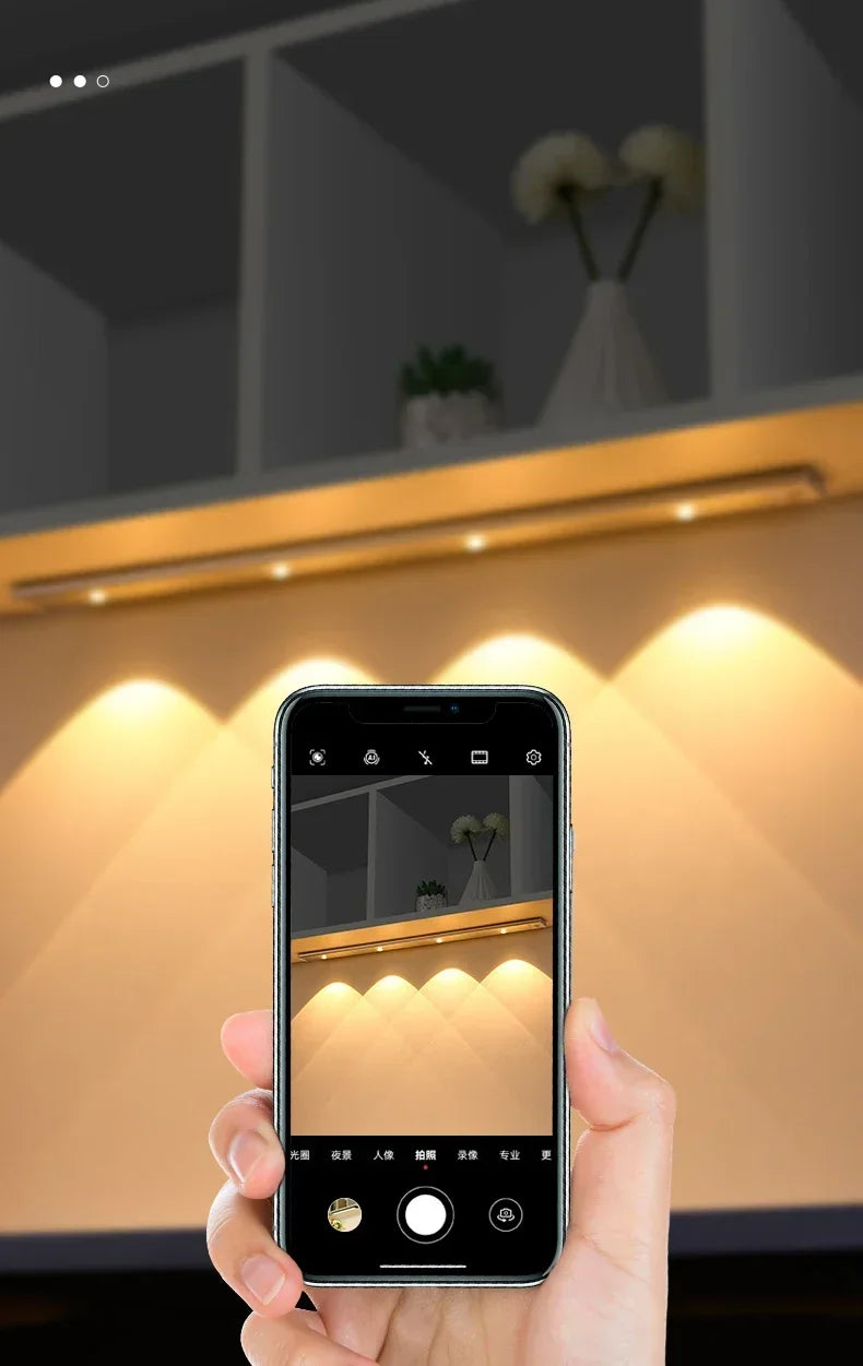 LED Motion Sensor Wireless Ultra Thin Night Light USB Rechargeable Cabinet Light For Kitchen Cabinet Bedroom Wardrobe Lighting