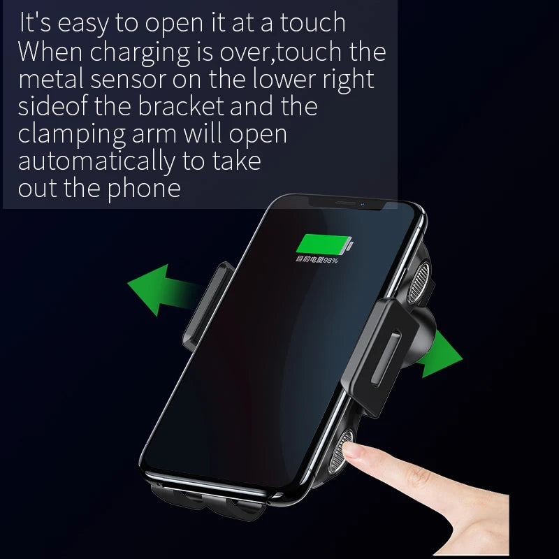 Rotatable Car Wireless Charger With Holder 15W Fast Charge For iPhone 16 15 14 13 Magnetic Car Holder Charger Vent Auto Shrink