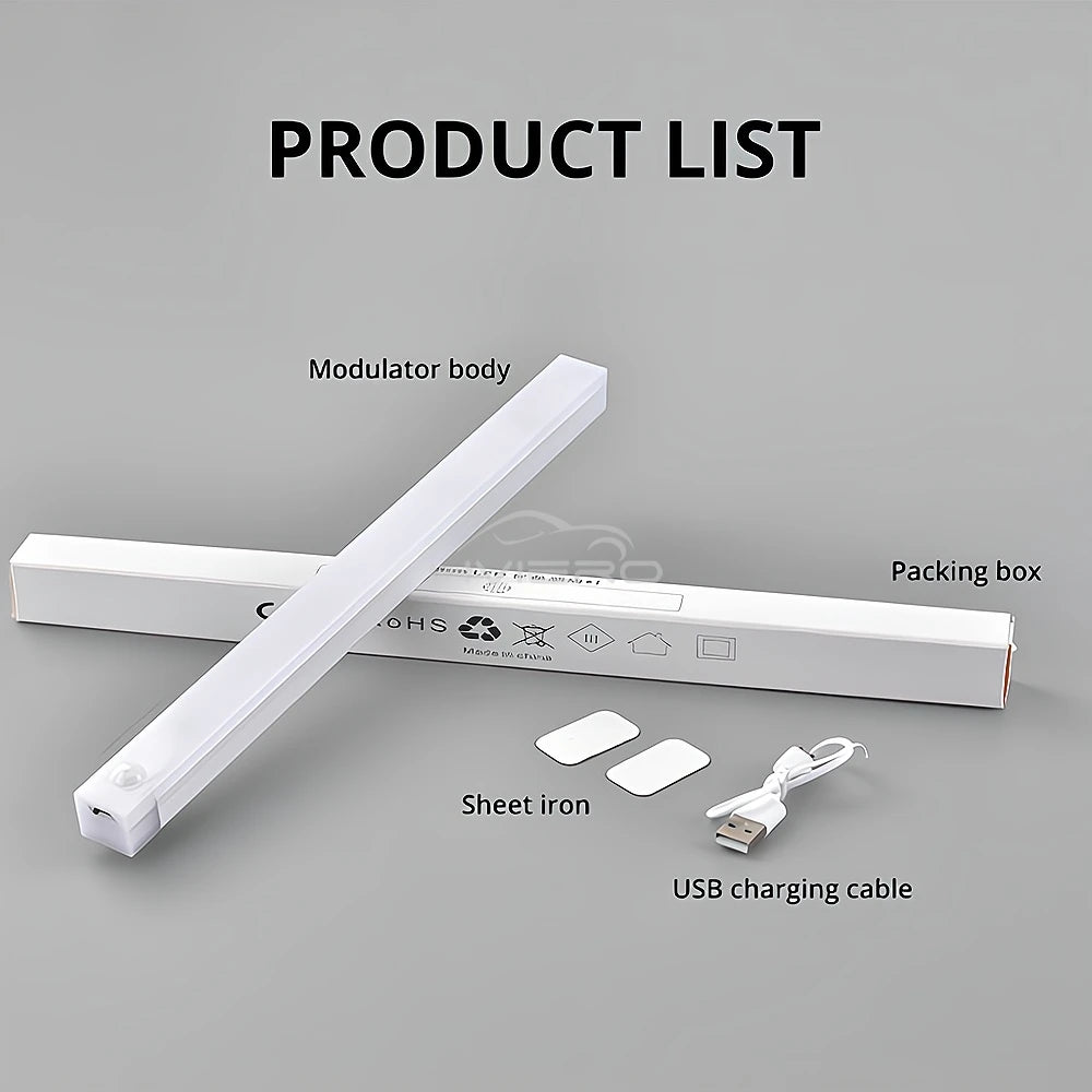 Motion Sensor LED Lamp Night Lights Wireless USB Rechargeable Magnetic For Kitchen Wardrobe Room Closet Aisle Tube Detector Bulb