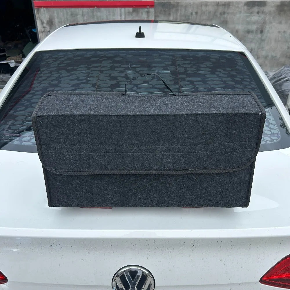 Car Storage Box, Portable, Foldable Car Trunk Organizer, Felt Cloth Storage Box, Car Interior Tidying Container, Car Organizer