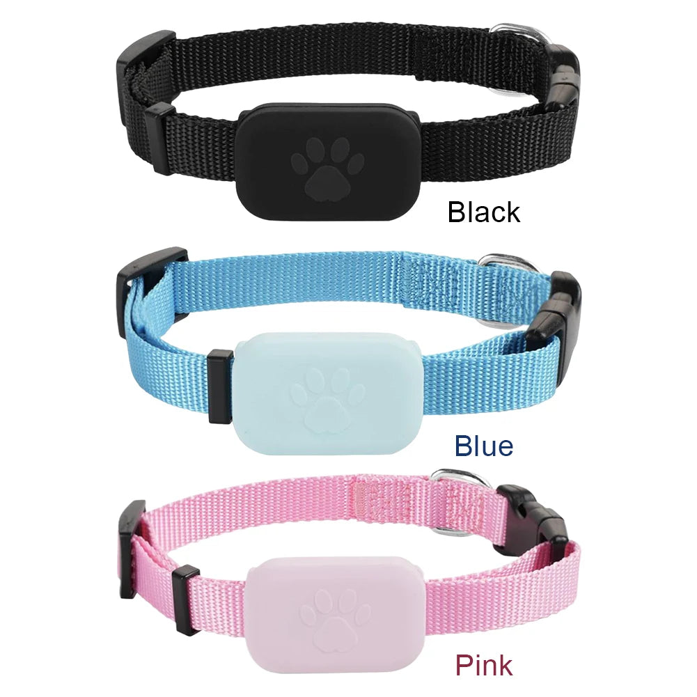 Pet Bluetooth GPS Tracker Adjustable Collar Dog Cats Locator Waterproof Anti Lost Dogs Real-time Tracking Device for iOS/Android