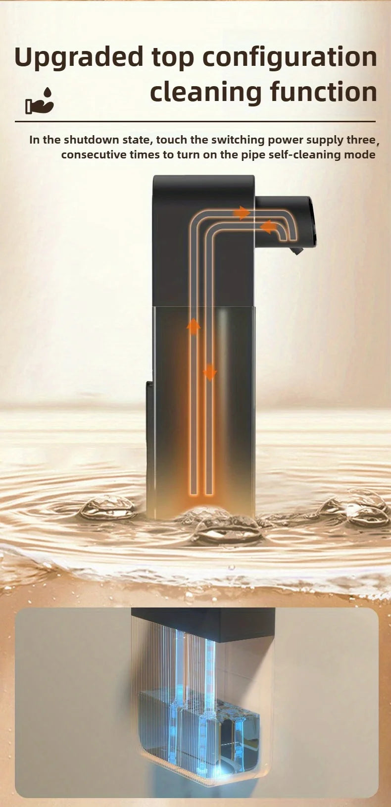 Automatic Foaming Soap Dispenser 400ml+400ml USB Rechargeable Double-headed Touchless Wall-Mountable for Multiple Scenarios