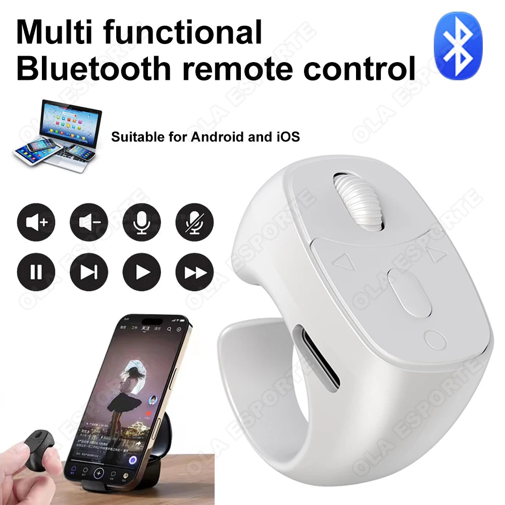 New Bluetooth Remote Control Touch Screen Page Turner Camera Video Recording Music Control For iPad iPhone Remote Scrolling Ring