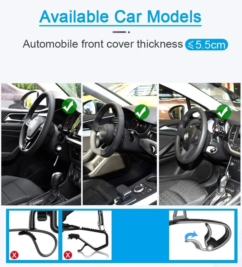 Car Holder For Phone Car Dashboard Clip Mount Mobile Cell Stand Smartphone GPS Support For iPhone 12 11 Xiaomi Redmi Huawei