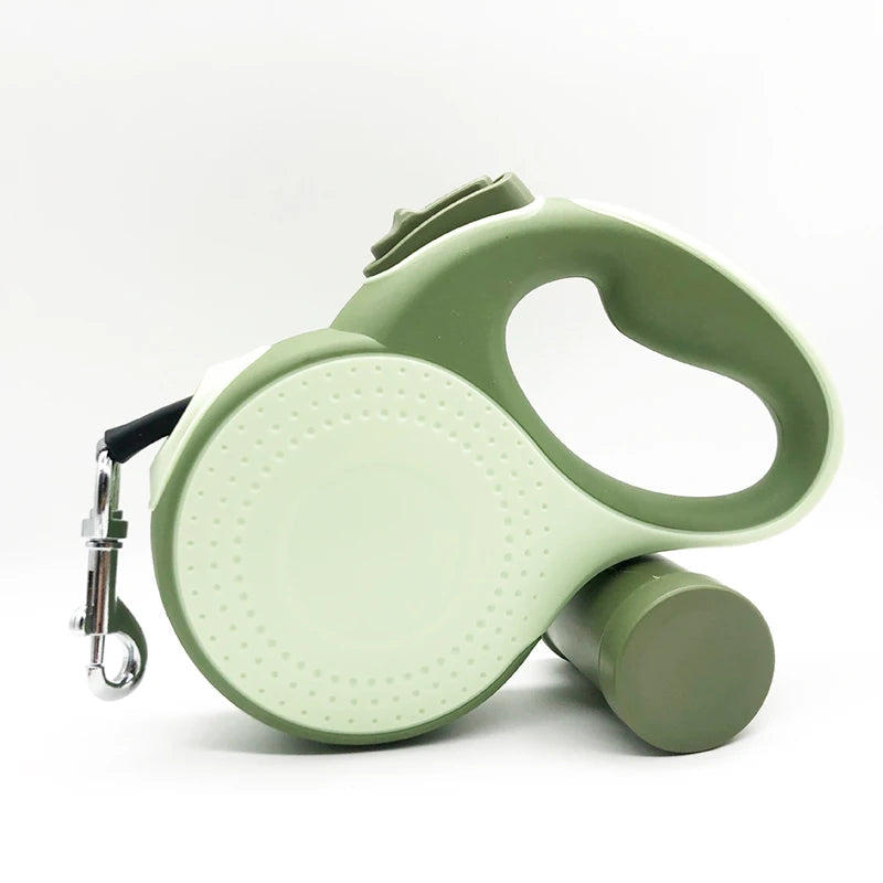 Retractable Dog Leash, Flashlight Anti-Slip Handle Dog Traction Rope for Small Medium Large Dogs, No Tangle Poop Bag Dispenser