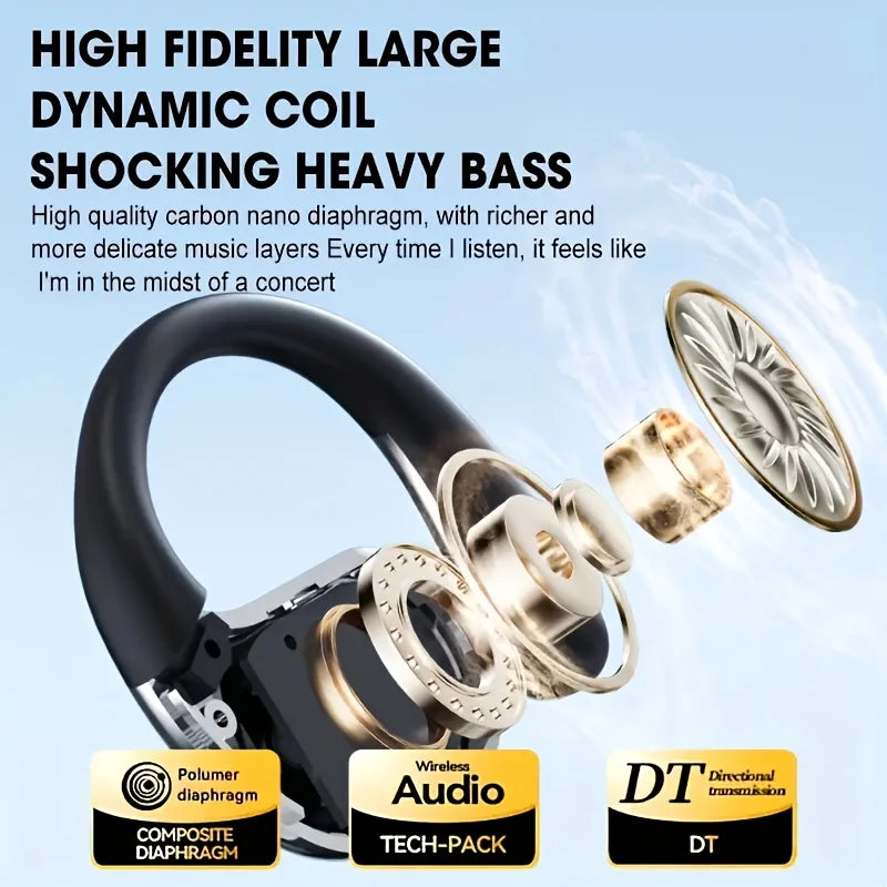 Bluetooth Earphones Original Wireless Digital Display Screen Earbuds With Mic HIFI Level Lossless Sound Quality Design Earbuds