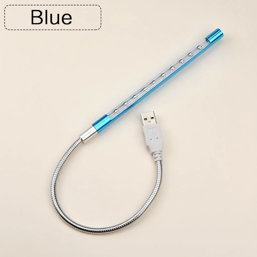 USB LED Reading Light Flexible Book Light 10 LED Mini Lamp for Laptop Notebook PC Computer Study Desk Bedroom Night Light