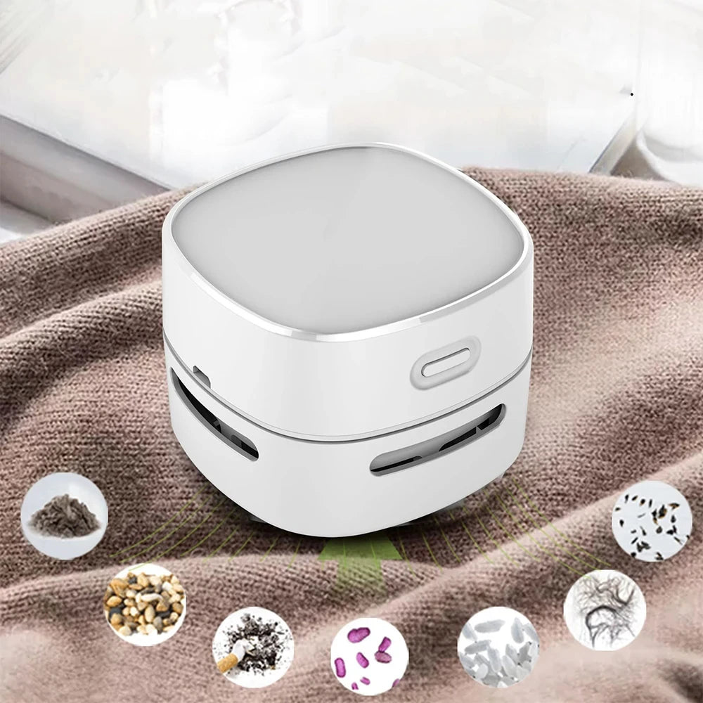 Mini Desktop Vacuum Cleaner Powerful USB Rechargeable High Suction Crumb Vacuum Detachable Design for Home Office Car