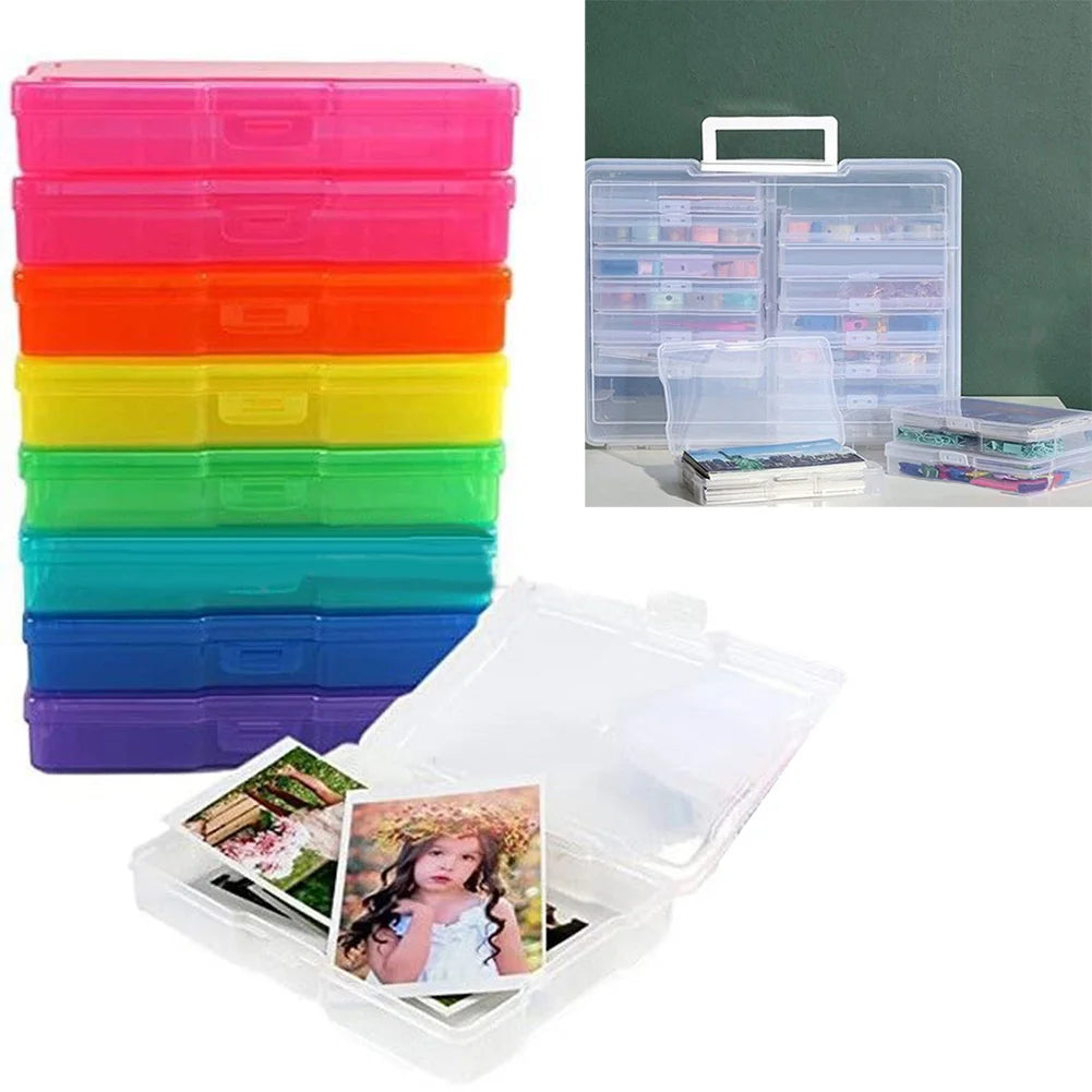 Photo Storage Box Photograph Pictures Album Organisers Craft Container For Jewelry Tools Screws Storage Boxes 4x6inch