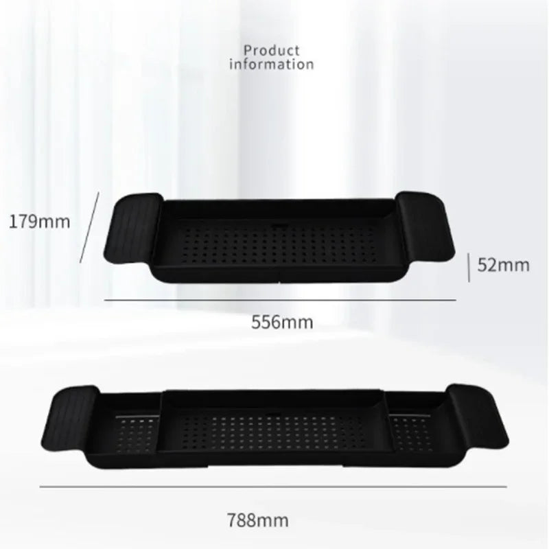 Bathtub Shelf Extendable Bathroom Bathtub Tray Shower Caddy Bamboo Bath Tub Rack Towel Book Holder Storage Organizer Accessories