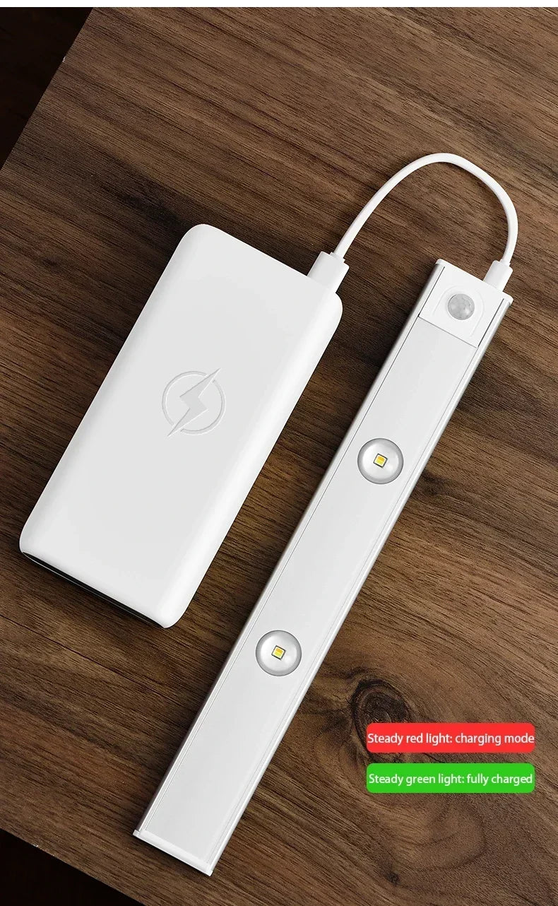 LED Motion Sensor Wireless Ultra Thin Night Light USB Rechargeable Cabinet Light For Kitchen Cabinet Bedroom Wardrobe Lighting