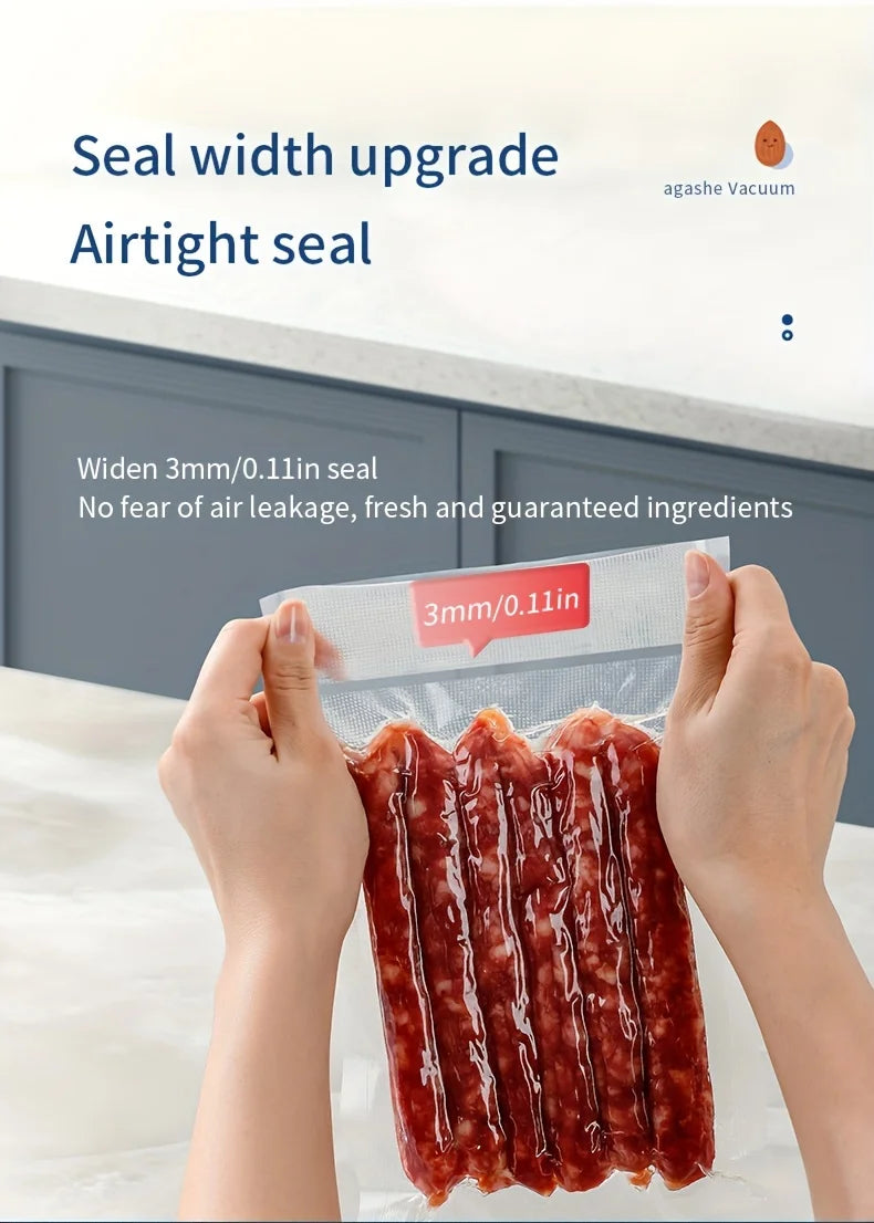 Vacuum Sealer with 10 bags, Home Kitchen Food Preservation, Automatic Sealing and Packaging Machine, Suitable for 28cm wide bag
