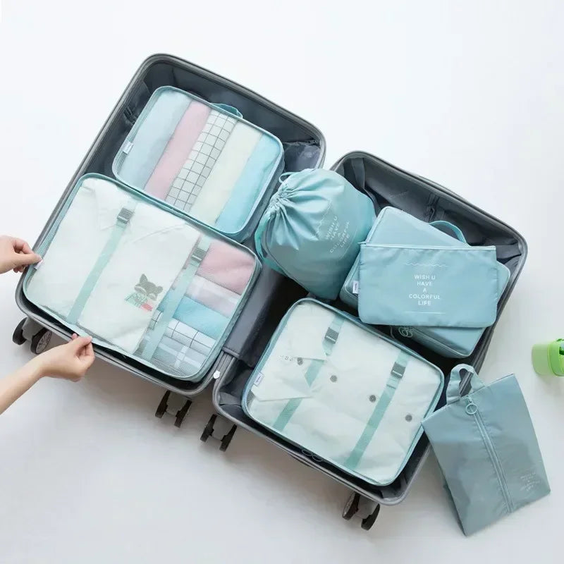7 PCS Travel Storage Bags Set Suitcase Organizer Luggage Packing Set Cube Bag Portable Waterproof Travel Clothes Shoe Tidy Pouch