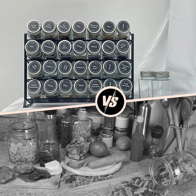 Kitchen Cabinet Organizer Shelf – Wall Mounted 4-Tier Spice Rack for Countertop, Cupboard & Pantry, 1PC