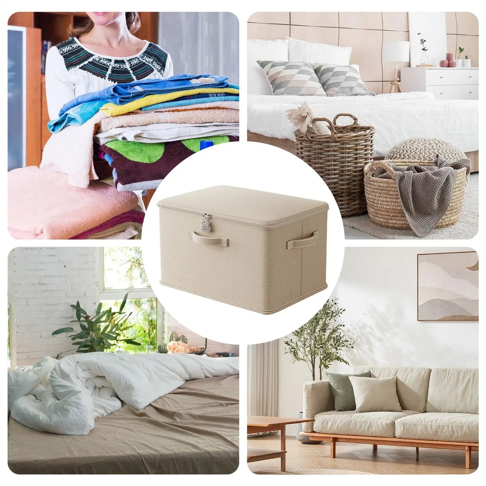 Storage Box with Lock Odor Proof Storage Container Stackable with Handle Locking Organizing Bin Washable Shelf Baskets for Home