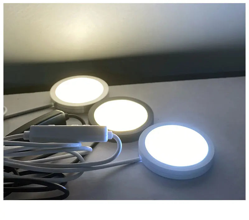 USB 5V LED Under Cabinet Light 5W 3W 7W Mini Spotlight Jewelry Display Showcase Wardrobe Surfaced Mounted Ceiling lamp downlight