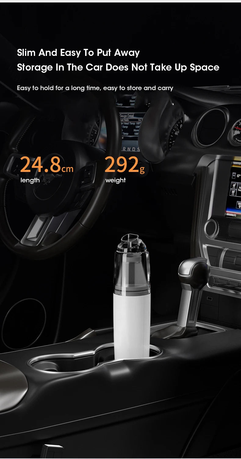Portable Mini Handheld Vacuum Cleaner Wireless Cordless Car Vacuum Strong Suction 2 Gears Lightweight Rechargeable for Home Car