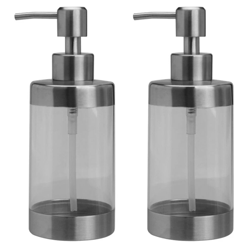 Household Stainless Steel Soap Dispenser Hand Sanitizer Shampoo Shower Gel Dispenser Perfect For Bathroom Kitchen Supplies
