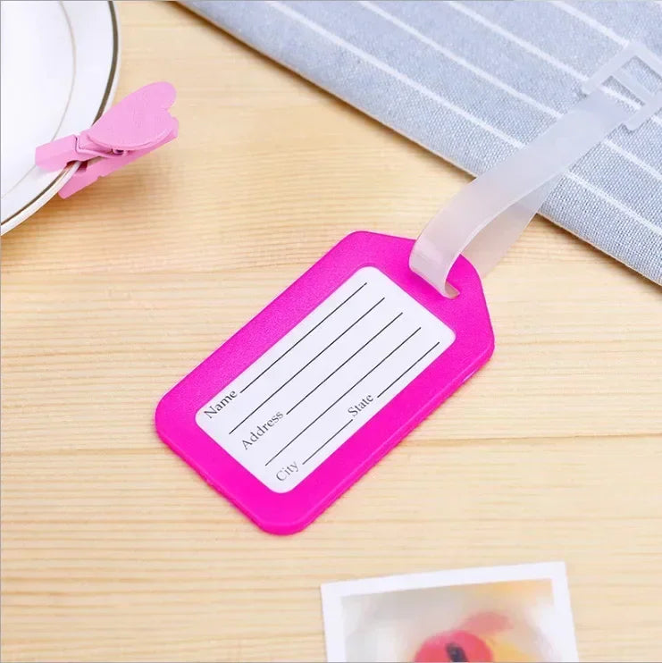 Plastic Luggage Tags, Suitcase Label, Travel Accessories, Luggage Bag Tag, Name Address ID Label, Baggage Holder, 5Pcs
