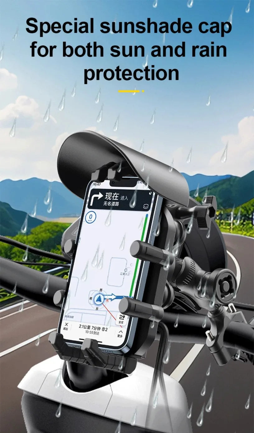 Fast Charging 15W Wireless Charger Shockproof Motorcycle Phone Holder 18W USB & 30W Type C Motorbike Bicycle Bike Scooter Stand